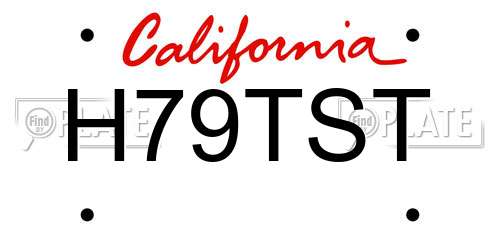 H79TST California License Plate