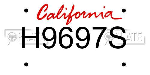 H9697S California License Plate
