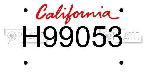 H99053 California License Plate