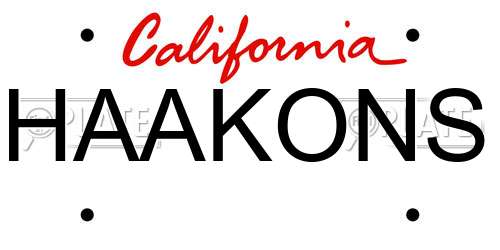 HAAKONS California License Plate