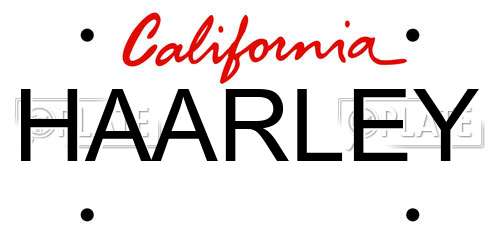 HAARLEY California License Plate