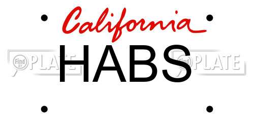 HABS California License Plate