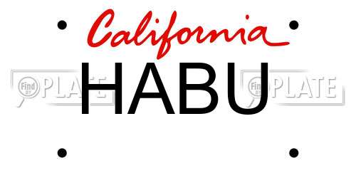 HABU California License Plate