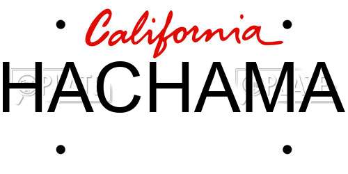 HACHAMA California License Plate