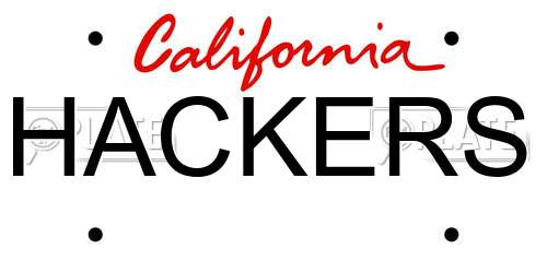 HACKERS California License Plate