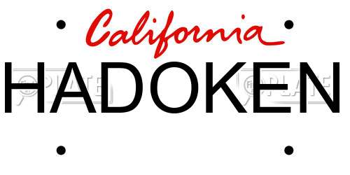 HADOKEN California License Plate