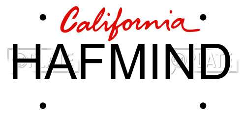 HAFMIND California License Plate