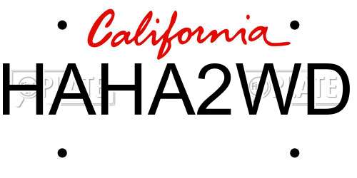 HAHA2WD California License Plate
