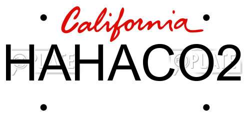 HAHACO2 California License Plate