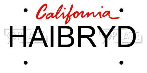 HAIBRYD California License Plate