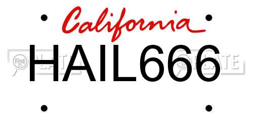HAIL666 California License Plate