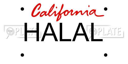 HALAL California License Plate