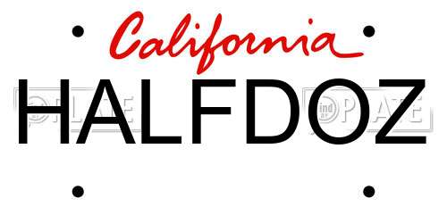 HALFDOZ California License Plate