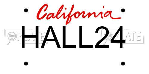 HALL24 California License Plate
