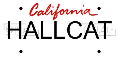 HALLCAT California License Plate