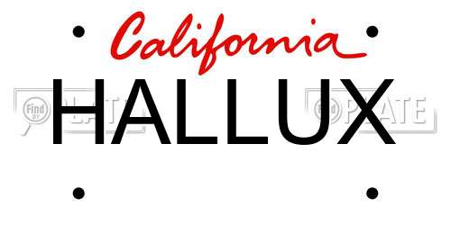HALLUX California License Plate