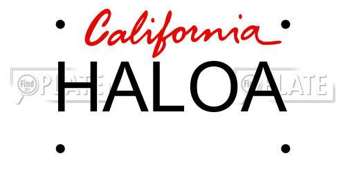 HALOA California License Plate