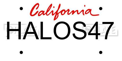 HALOS47 California License Plate