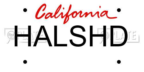 HALSHD California License Plate