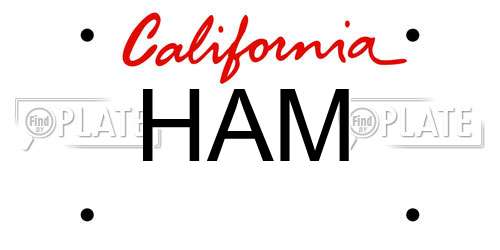 HAM California License Plate