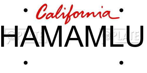 HAMAMLU California License Plate