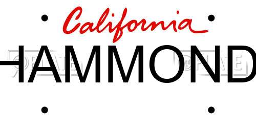 HAMMOND California License Plate
