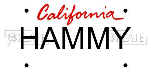 HAMMY California License Plate