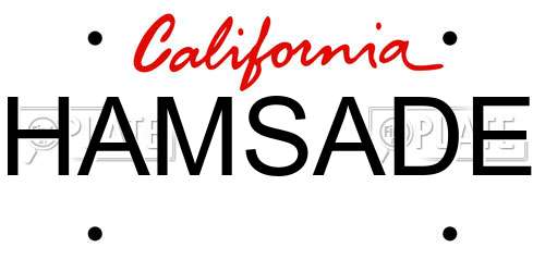 HAMSADE California License Plate