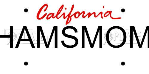 HAMSMOM California License Plate