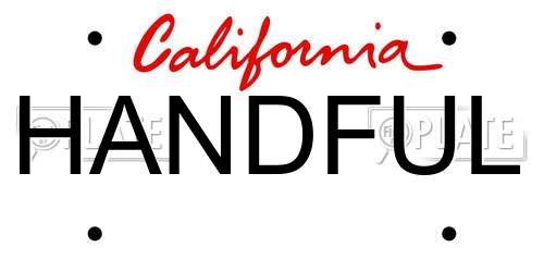 HANDFUL California License Plate