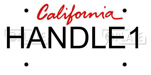 HANDLE1 California License Plate