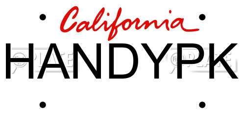 HANDYPK California License Plate