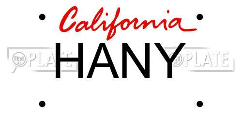 HANY California License Plate