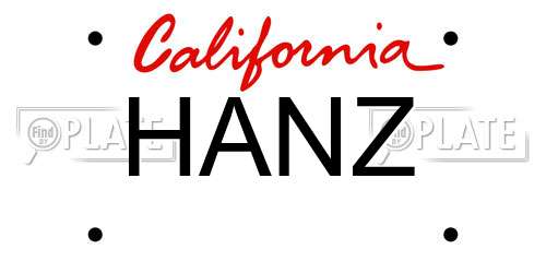HANZ California License Plate