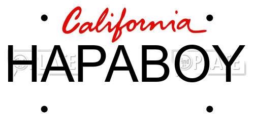 HAPABOY California License Plate