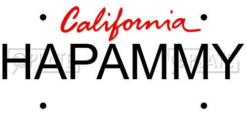 HAPAMMY California License Plate
