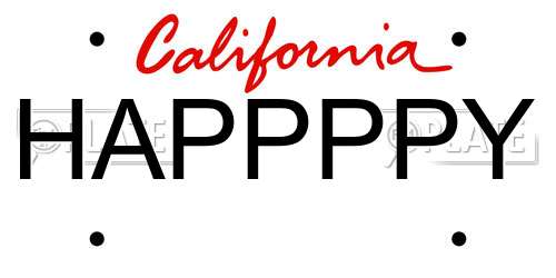 HAPPPPY California License Plate