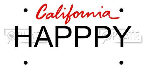 HAPPPY California License Plate