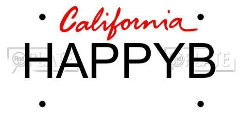 HAPPYB California License Plate
