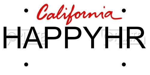 HAPPYHR California License Plate