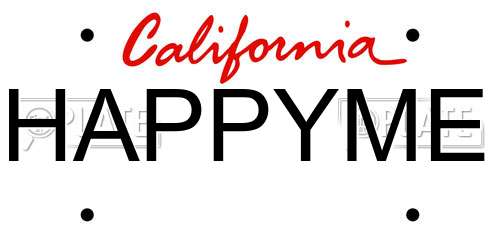 HAPPYME California License Plate