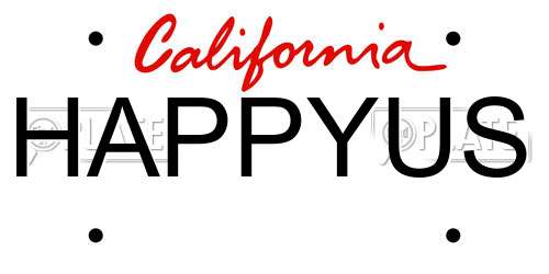 HAPPYUS California License Plate
