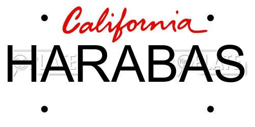 HARABAS California License Plate