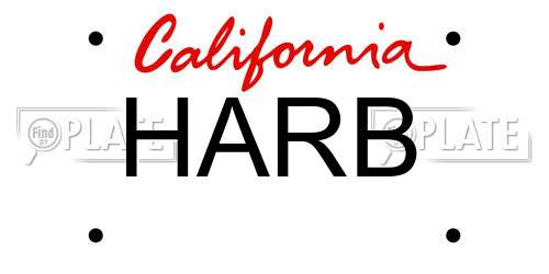 HARB California License Plate
