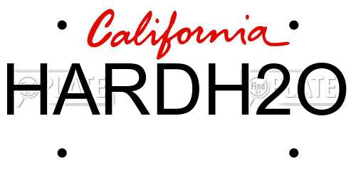 HARDH2O California License Plate