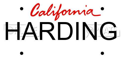 HARDING California License Plate