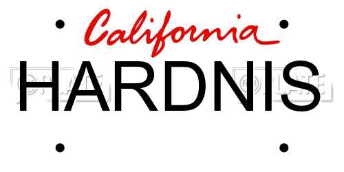HARDNIS California License Plate