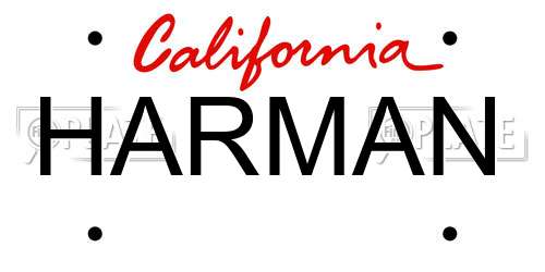 HARMAN California License Plate