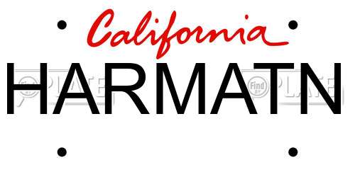 HARMATN California License Plate