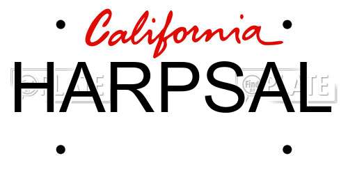 HARPSAL California License Plate